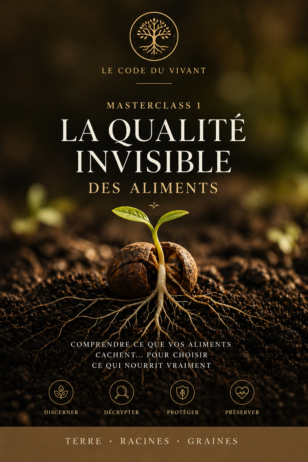 Couverture de la masterclass « La qualité invisible des aliments », issue du programme Le Code du Vivant.