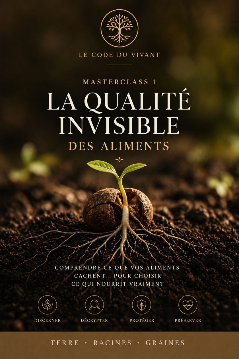 Couverture de la masterclass « La qualité invisible des aliments », issue du programme Le Code du Vivant.